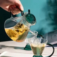 Green Borosilicate Glass Teapot Set – Luxury Heat Resistant Glass Teapot with 2 Cups (Set of 3)