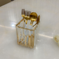 Fluted Glass Cutlery Holder - Multipurpose Stand