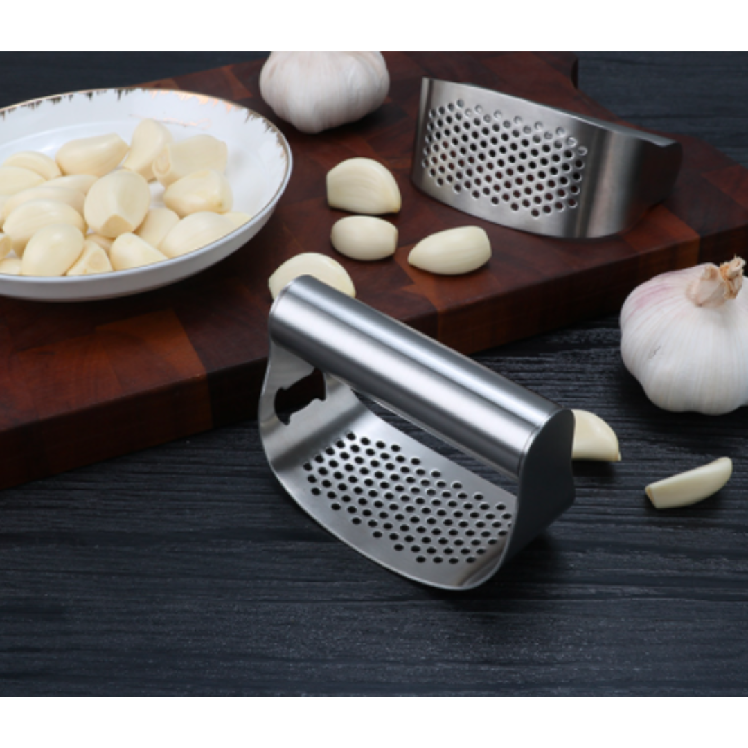 Garlic Press & Masher – Gold & Silver | 304 Stainless Steel