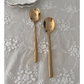 Serving Spoon and Serving Fork Set - Gold Stainless Steel