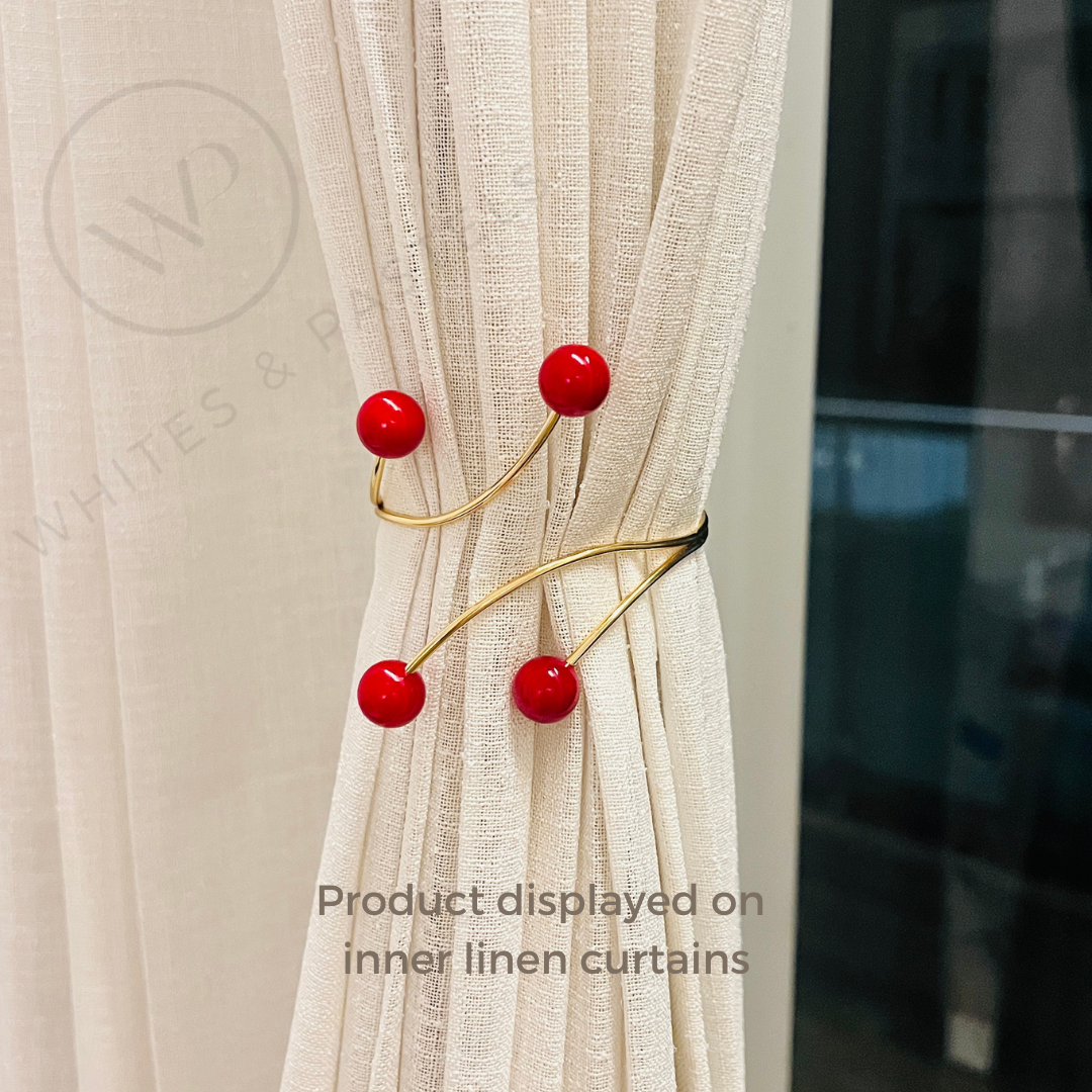 Red Pearl Gold Curtain Tieback - 1 piece (Suitable for light weight curtains)