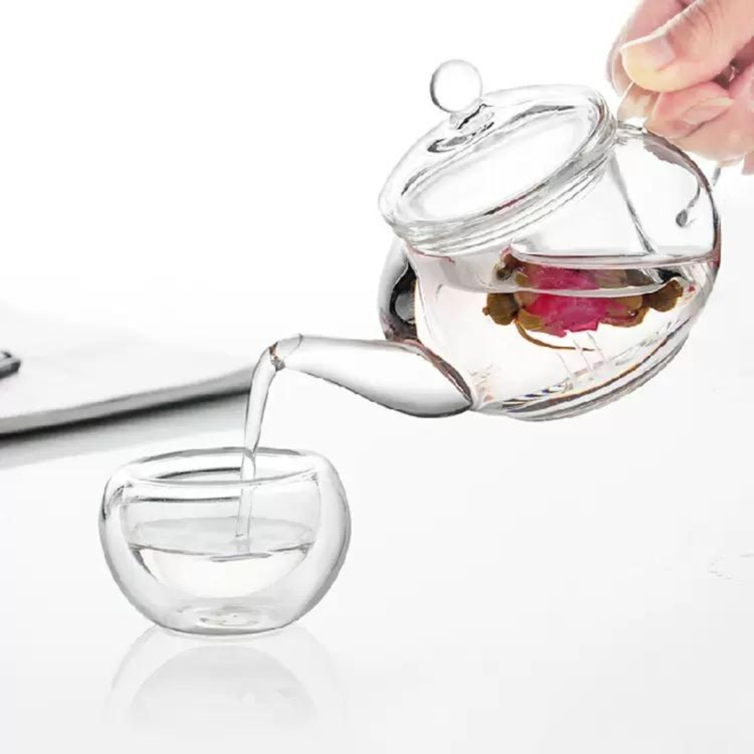 Glass Teapot with Infuser – 600ml Borosilicate Tea Pot