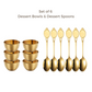 Gold Stainless Steel Dessert Bowl with Matching Spoon