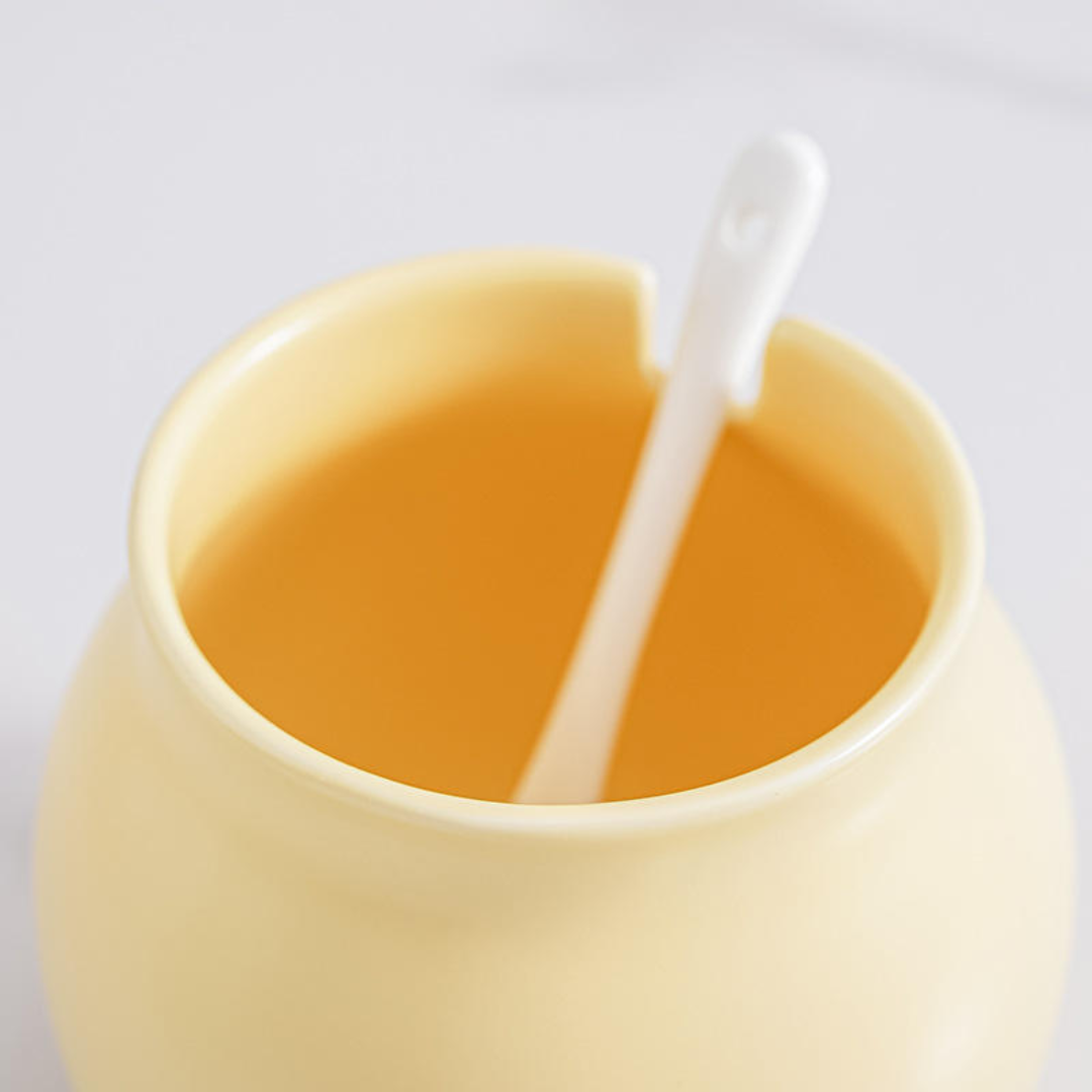 Ghee Pot with Lid & Spoon – 300ml | Microwave Safe | Luxury Porcelain material