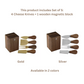 Luxury 5 Piece Cheese Knife Set with Magnetic Wooden Block | Gold & Silver Stainless Steel with Wooden Handle