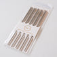 Packaged set of metal chopsticks. It is a 5 Pair Silver Chopstick set