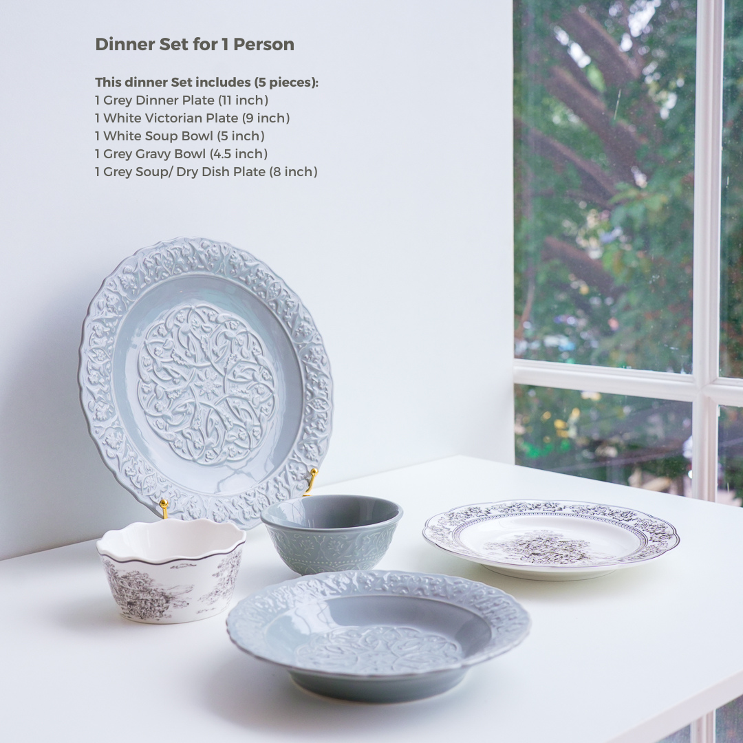 5 pcs Dinner Set for 1 person