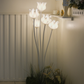 Floor Lamp | White Lotus with flexible stems | Warm Light | 5 Feet
