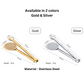 Deep Frying Oil Strainer with Clip Tong - Gold and Silver Stainless Steel
