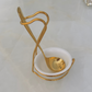 Stand for Serving Spoon - Gold & Silver - Single (Ceramic Bowl included)