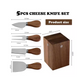 Luxury 5 Piece Cheese Knife Set with Magnetic Wooden Block | Gold & Silver Stainless Steel with Wooden Handle