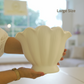 White Ceramic Vases – Shell Design (Set of 3)