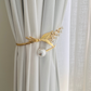 Gold & White Metal Curtain Tieback - Flower Bunch - 1 piece