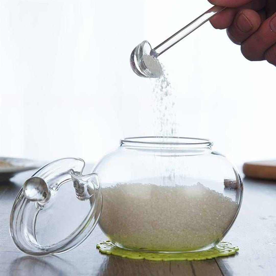 Luxury Glass Ghee Jar & Sugar Pot with Lid & Spoon – 300ml Borosilicate