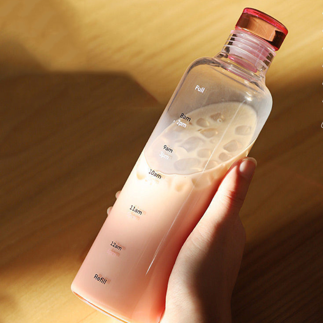 Borosilicate Glass Water Bottle (500ml) – 4 color options