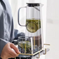Dark Grey Glass Jug & Cup Set – 1 Jug + 6 Handled Cups