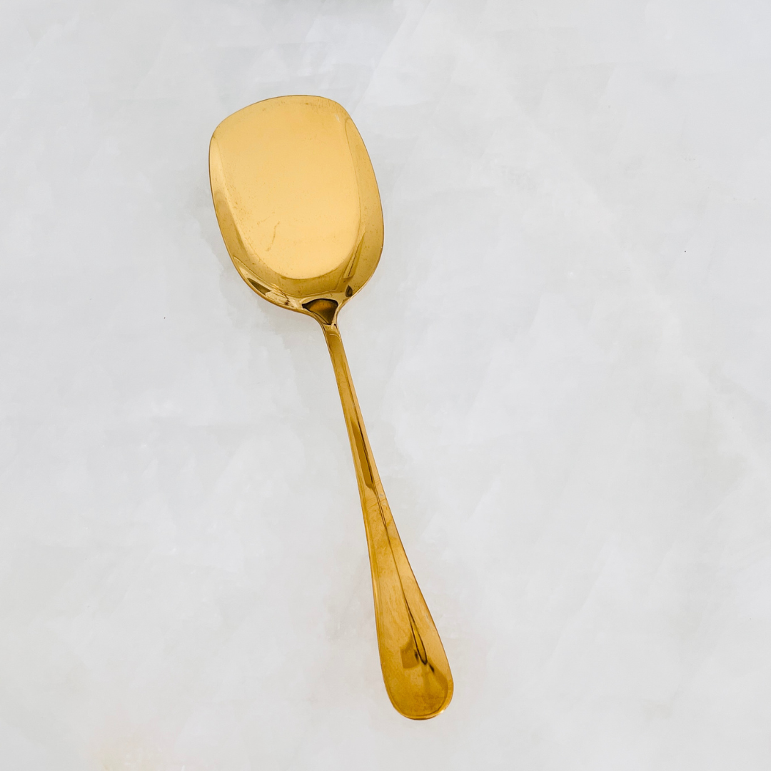 Gold Spatula for Serving Dry Dishes - 22 cm - Stainless Steel