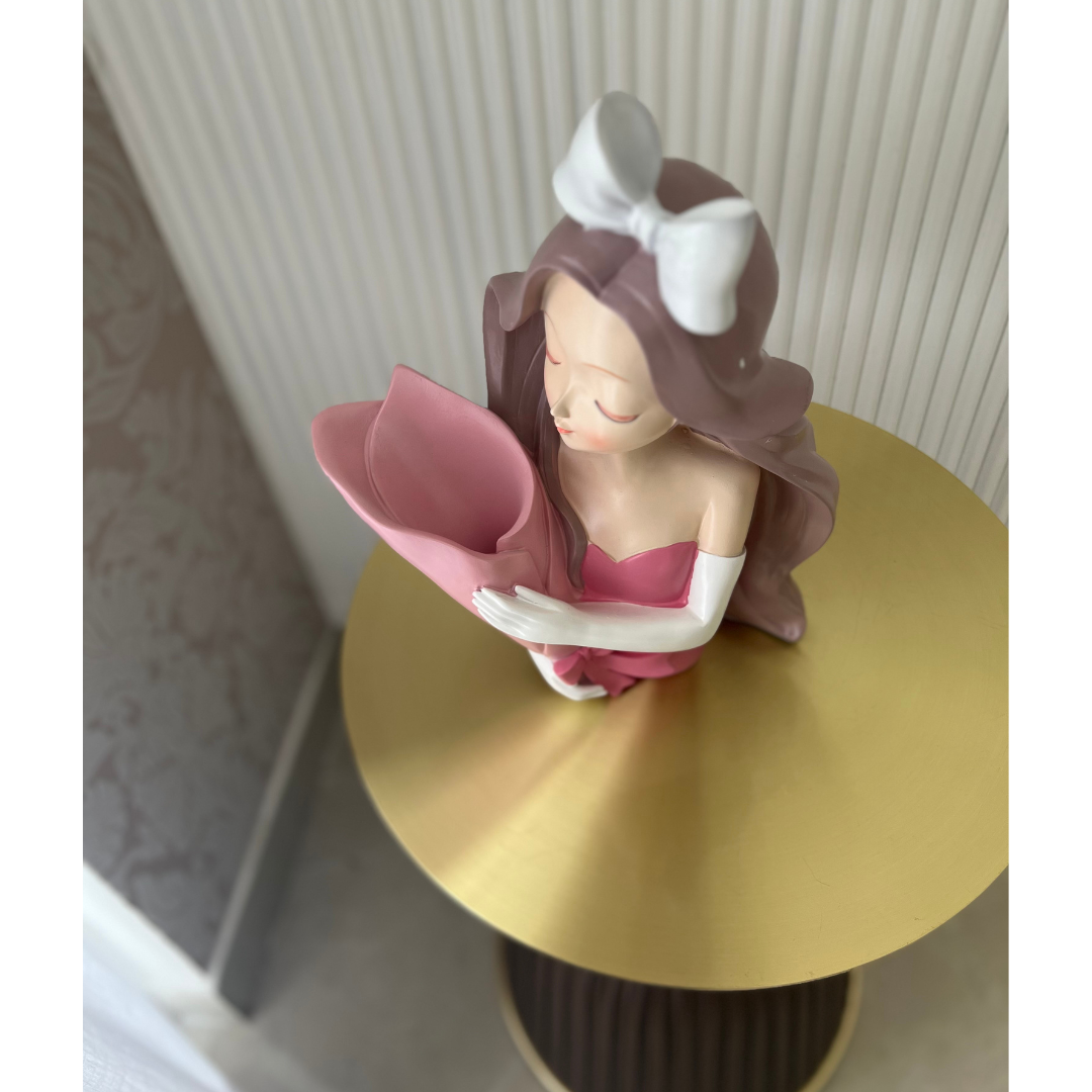 Girl Sculpture Vase - Pastel Pink