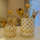 Cutlery Stand - Large size - White & Gold - Multipurpose Dining and Home Decor Organizer