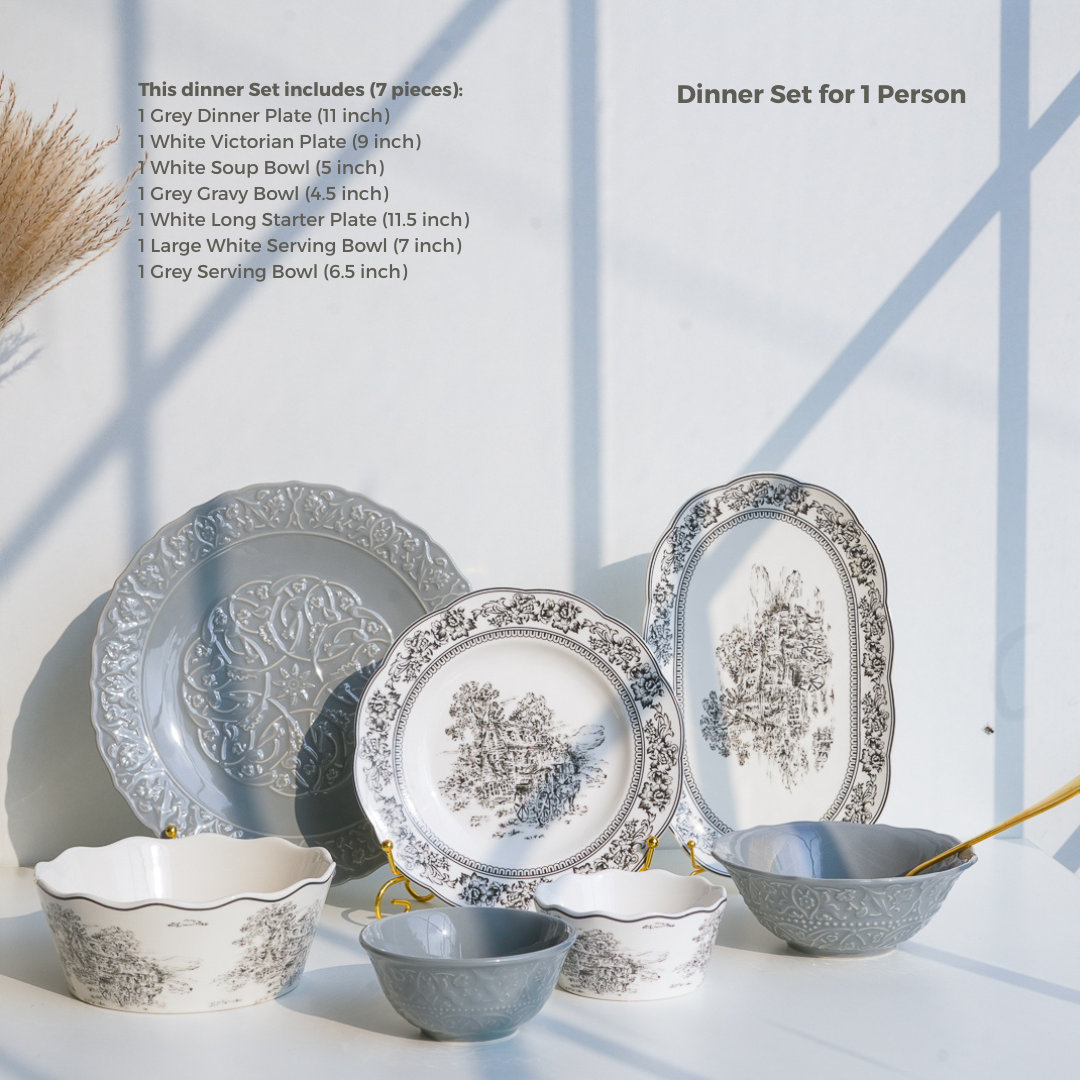 7 pcs Dinner Set for 1 Person
