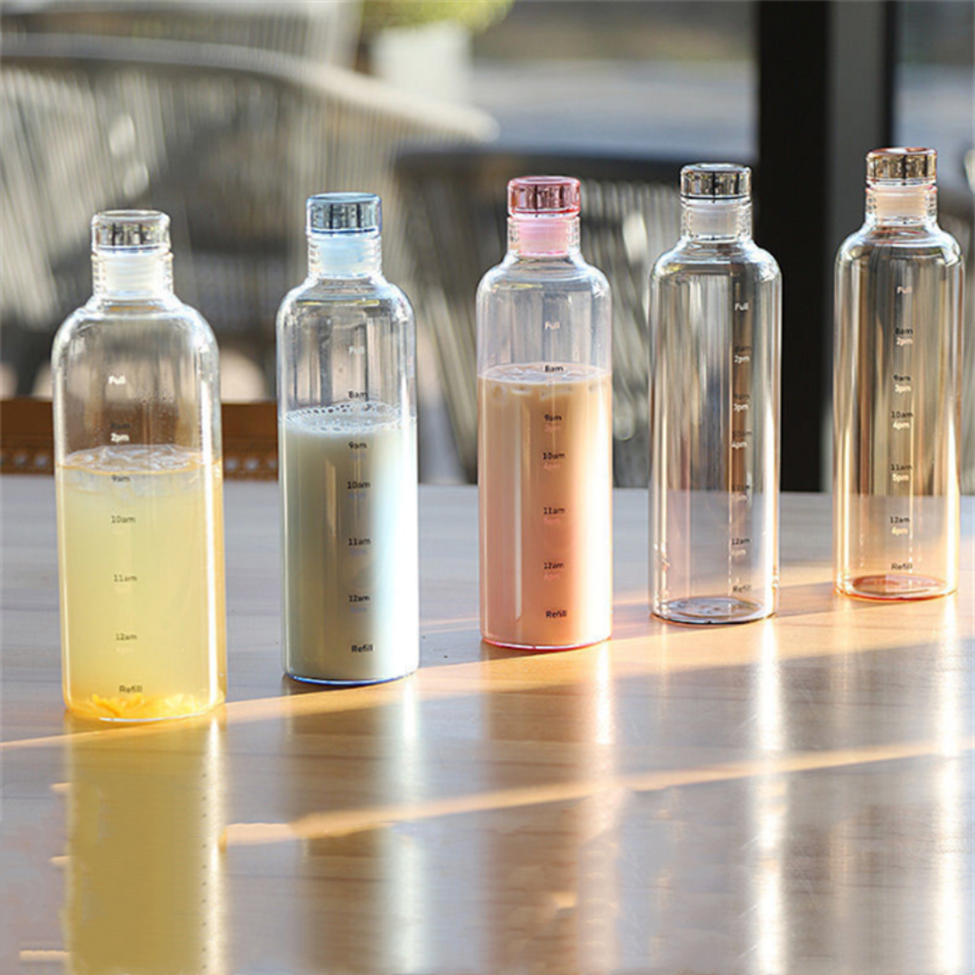 Borosilicate Glass Water Bottle (500ml) – 4 color options