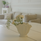 White Ceramic Vases – Shell Design (Set of 3)