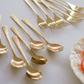Gold Textured Cutlery Set – 12 Pcs (6 Forks + 6 Spoons) | Luxury Stainless Steel Flatware