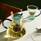 Green Borosilicate Glass Teapot Set – Luxury Heat Resistant Glass Teapot with 2 Cups (Set of 3)