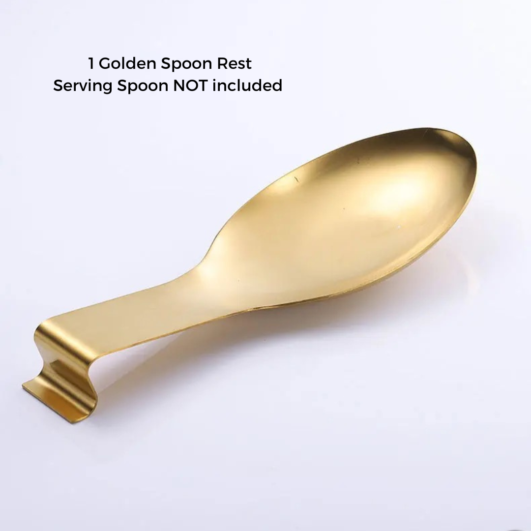 Spoon Rest & Serving Platter - Luxury Stainless Steel - Gold & Silver