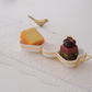 Elegant three-piece ceramic serving platter for snacks, desserts and appetisers.