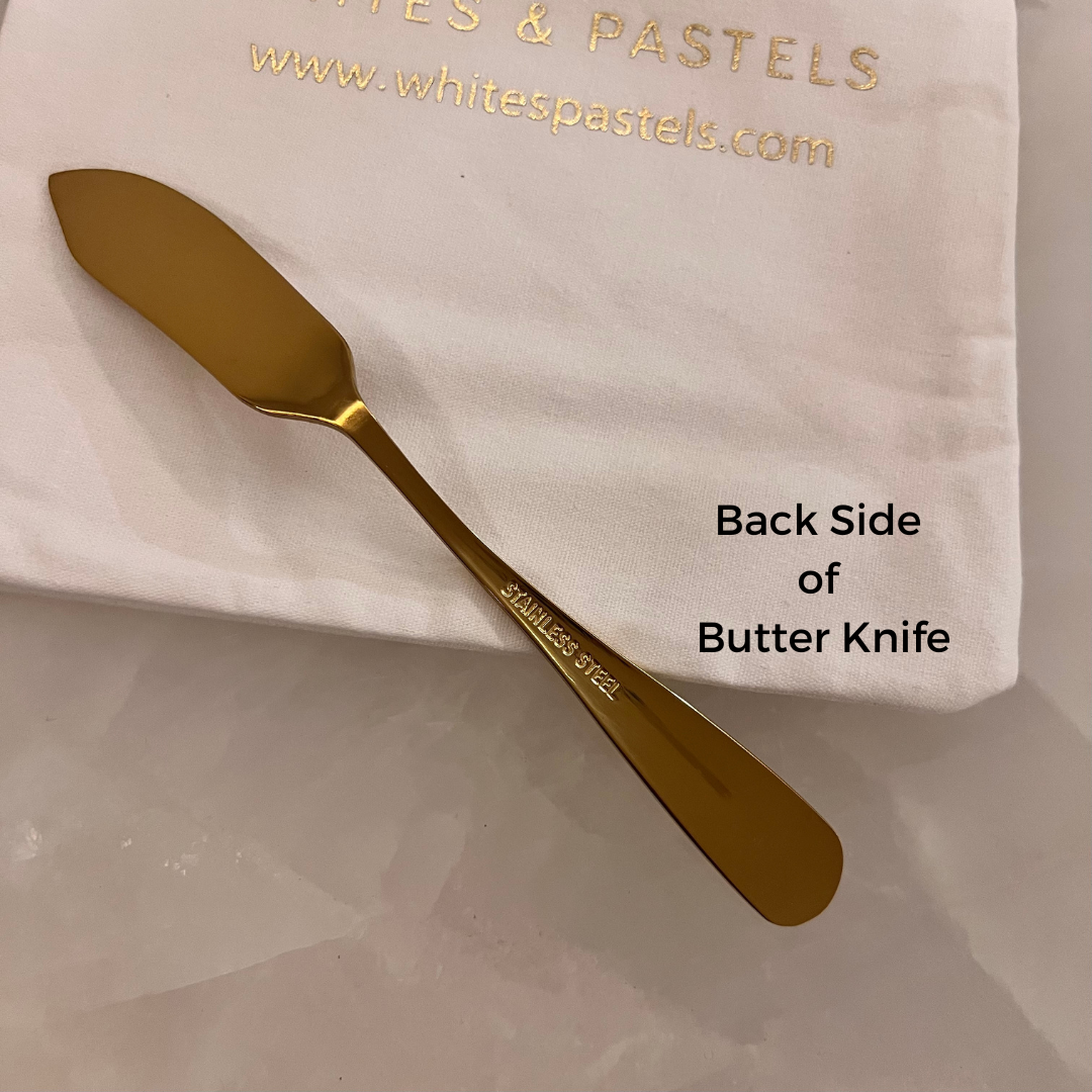 Gold Stainless Steel Butter Knife & Spreader - Small