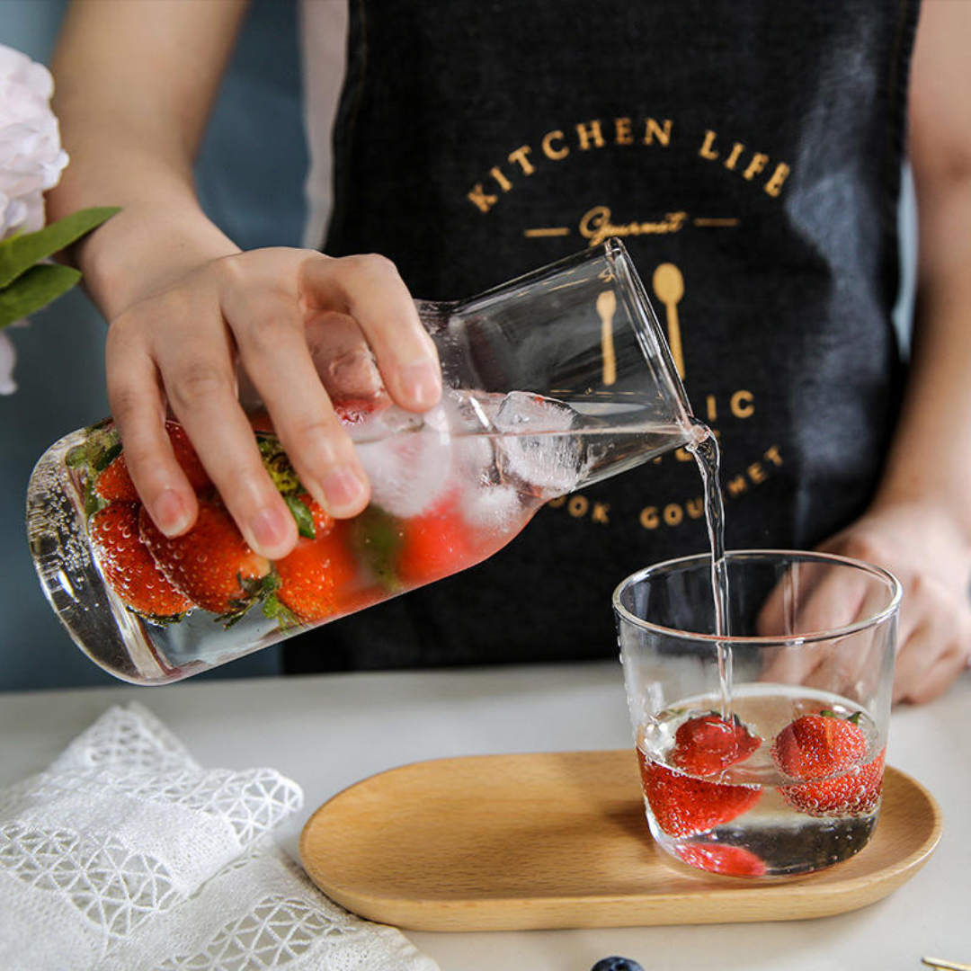 Borosilicate Bedside Carafe with Matching Glass | Transparent - 750 ml