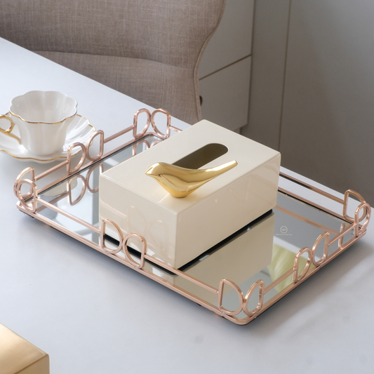 Decorative bird tissue box holder for luxury home décor