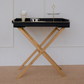 Designer black serving tray table for modern homes and luxury entertaining