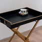 Designer black serving tray table for modern homes and luxury entertaining