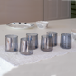 Set of 6 luxury tapered black glasses on dining table