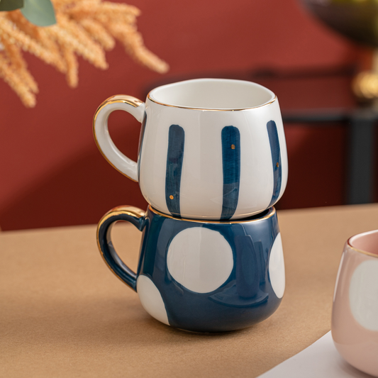 Nordic Style Porcelain Coffee Mug - Blue