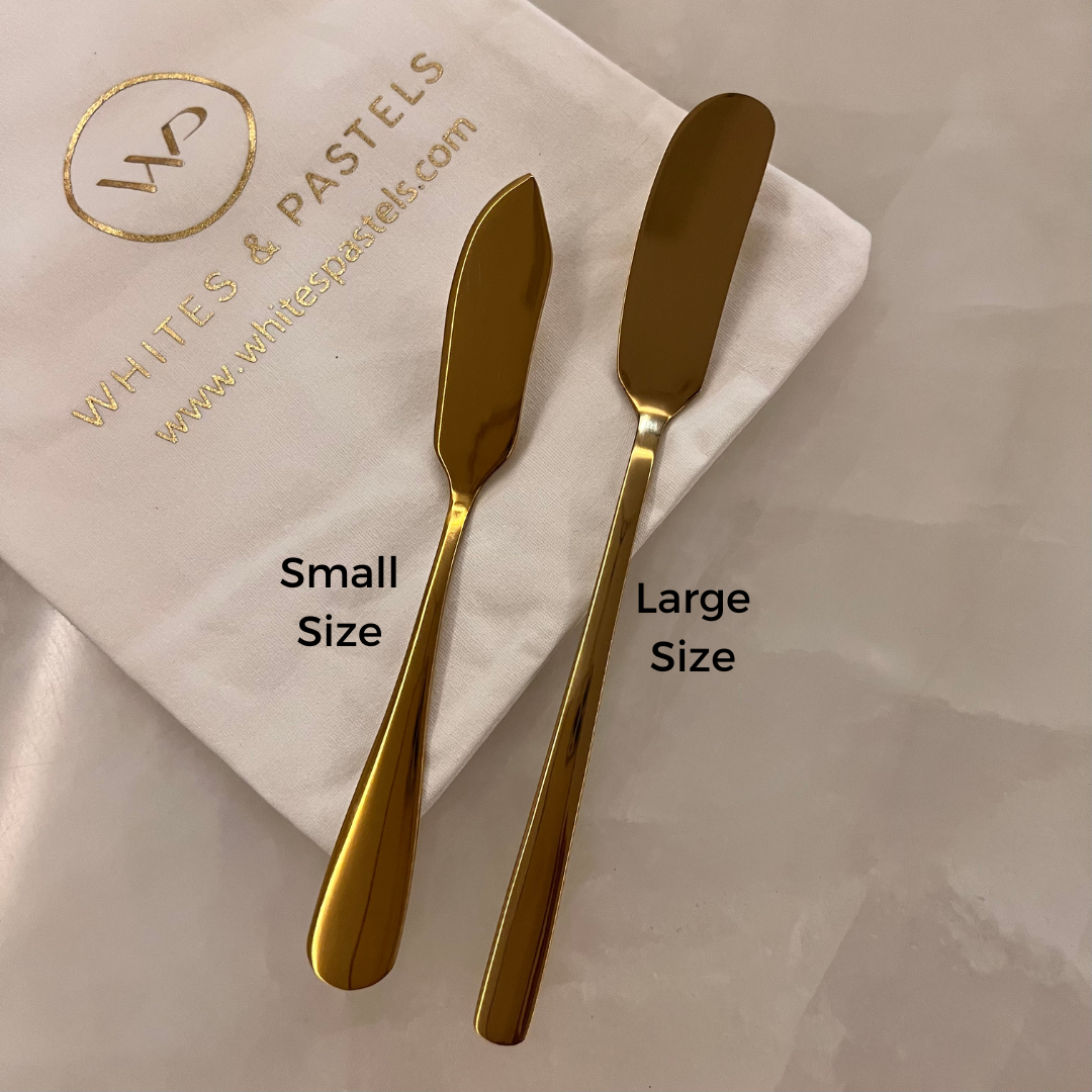 Gold Stainless Steel Butter Knife & Spreader - Small