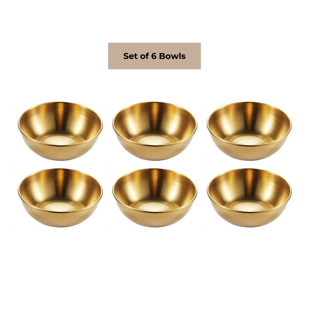 Gold Stainless Steel 4-Inch Bowl | Premium 304 Grade Katori with Food-Safe Matte PVD Finish