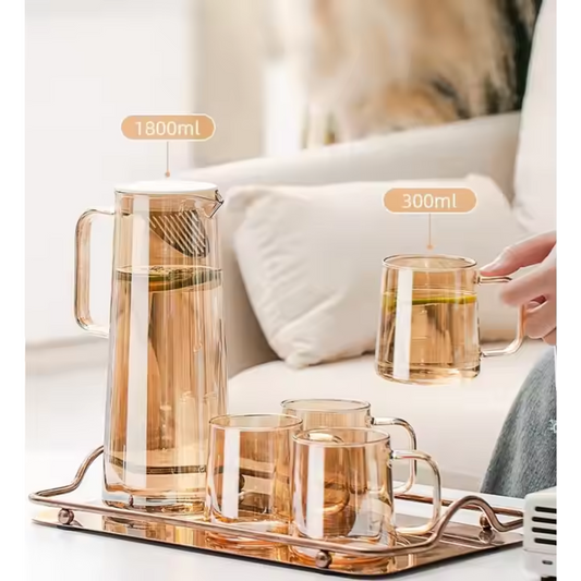 Premium glass jug and cups set – perfect housewarming or festive gift