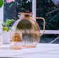 Brown tinted borosilicate glass jug for hot and cold drinks