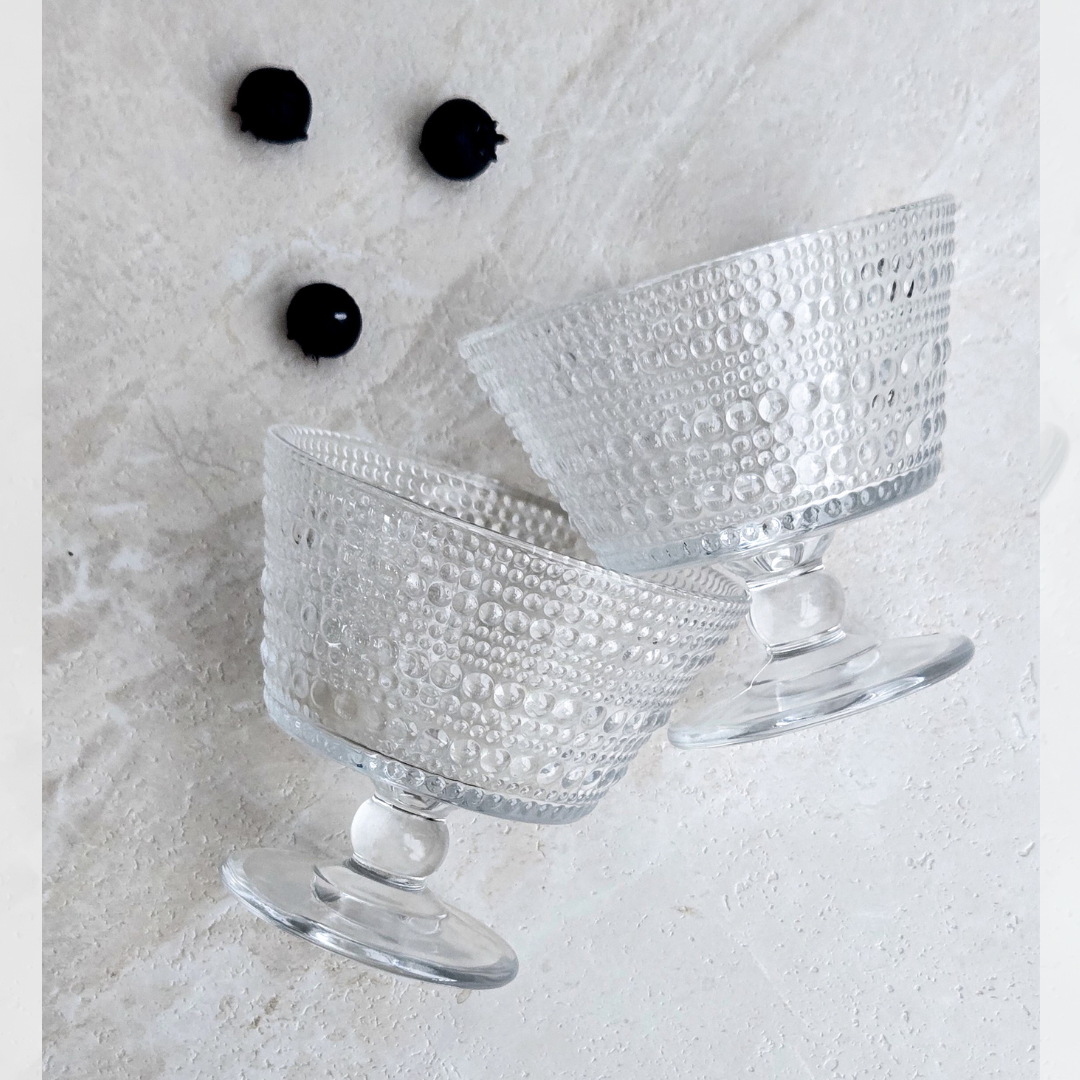 Vintage Dessert Ice Cream Bowls Cups | Set of 6