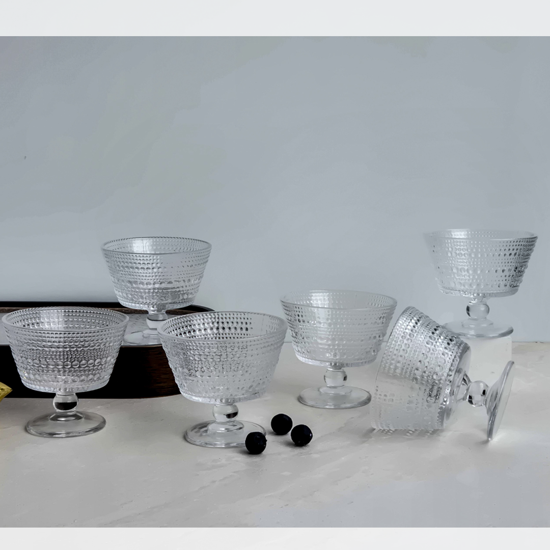 Vintage Dessert Ice Cream Bowls Cups | Set of 6