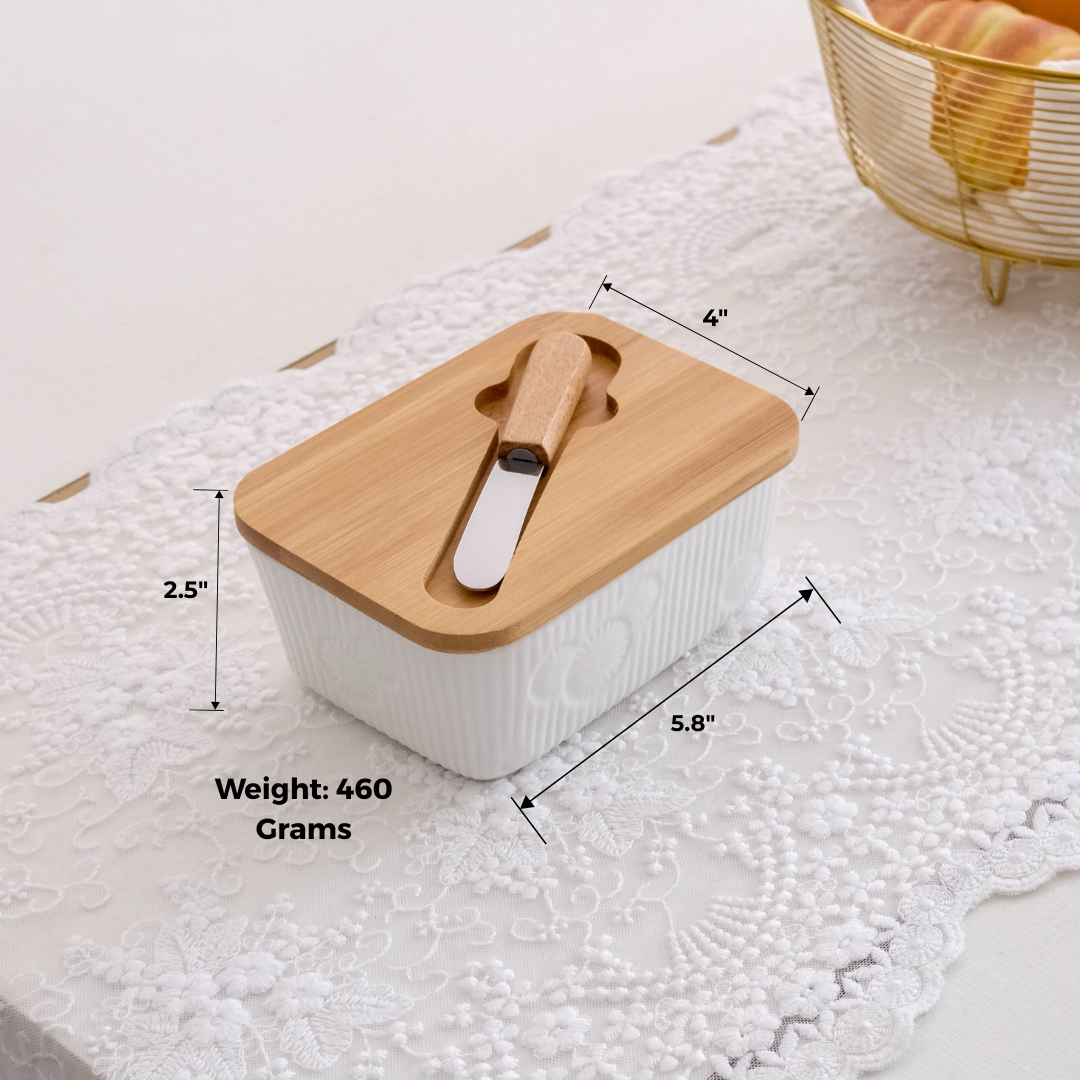 Measurements of butter dish