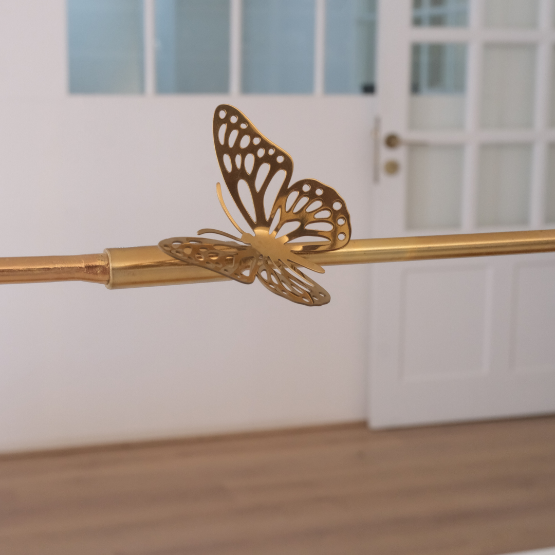 Butterfly Décor Wooden Serving Stand