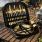Premium portable dining set with fabric storage bag for picnics and travel