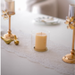Elegant glass candle holder with gold metal base