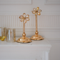 Decorative gold candle stand set for festive home styling