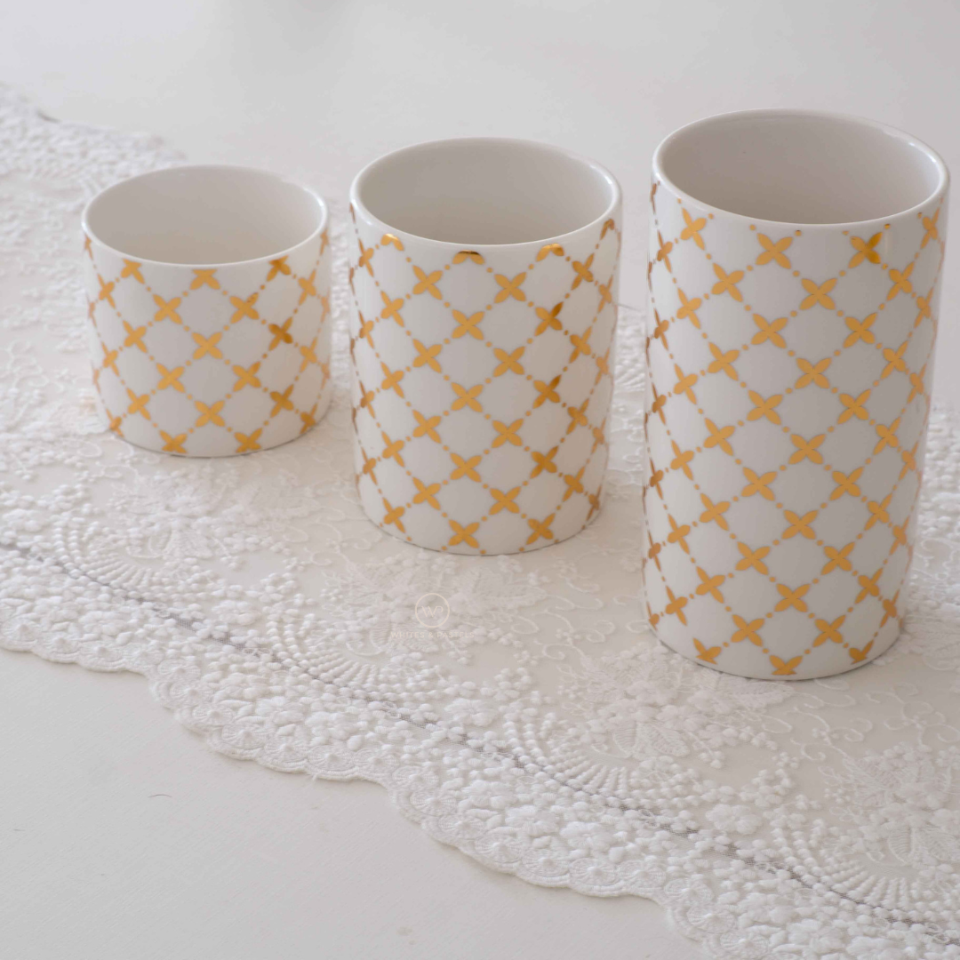 Premium ceramic jars with gold detailing for home décor