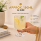 Set of 6 Juice Glasses with stem | Bubble texture